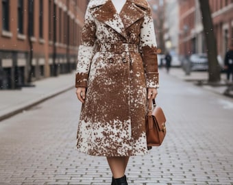 Handmade Cowhide Hair-On Leather Western Coat - Fazmax