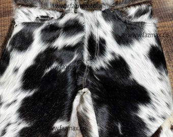Flared Cowhide Leather Pants Western Hair-on-Hide Style Rodeo