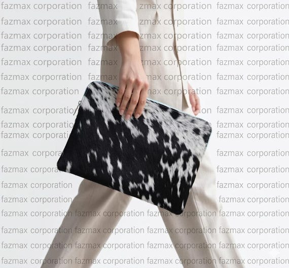 Cowhide Laptop Sleeve: Western Hair-On Leather Bag