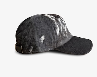 Handmade Cowhide Cowboy Cap: Hair-On Leather Western Style