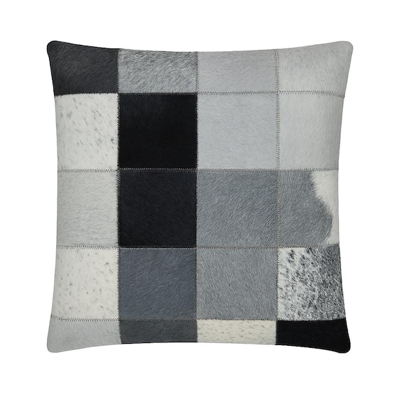 Echt Rindsleder Patchwork Dreifarbig Kissen Kissenbezug
