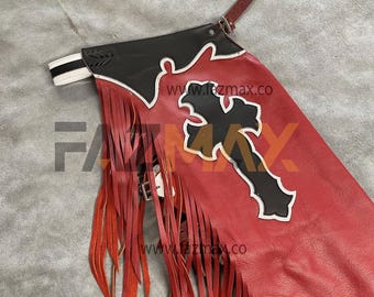Hand-Tooled Leather Rodeo Chaps: Western Bull Riding Gear
