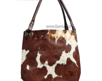 Bolsa Hobo Artesanal em Couro Bovino com Pelo – Bolsa Western em Couro com Pelo