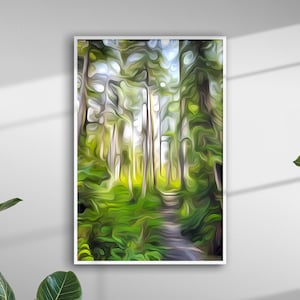 Tofino Rainforest Contemporary Art - Digital Download, Nature Print
