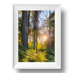 West Coast Forest Contemporary Art Digital Download, Nature Print image 2