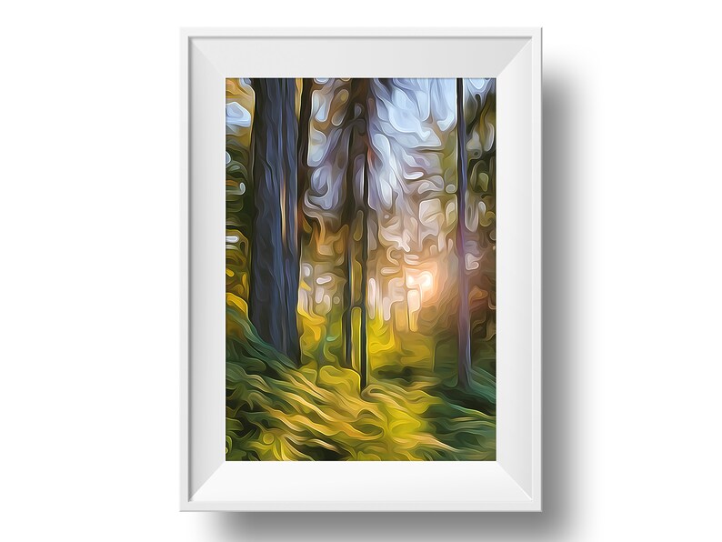 West Coast Forest Contemporary Art Digital Download, Nature Print image 2