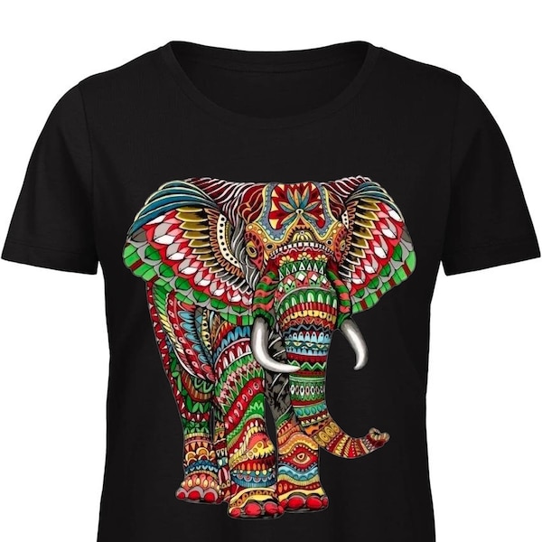 T shirt Elephant Print Africa