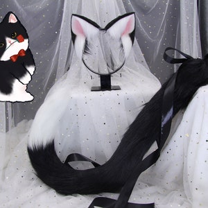 コスプレ猫耳としっぽ：タキシード猫