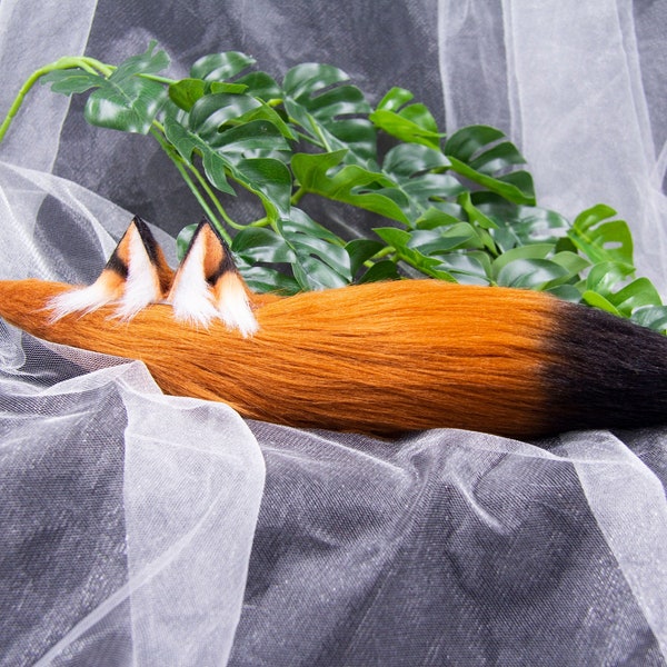 BJD (Doll) Fox Ear and Tail Set (Orange)