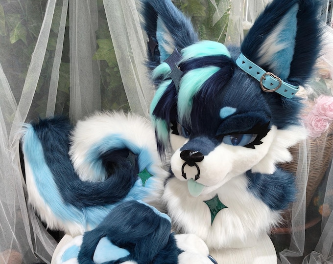 Featured listing image: Premade Patial Fursuit Toony Wolf Set (3 pieces) Maker: GraceLolitaShop