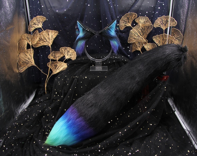 Featured listing image: Fancy Fox Ears Set Galaxy Collections (Green)