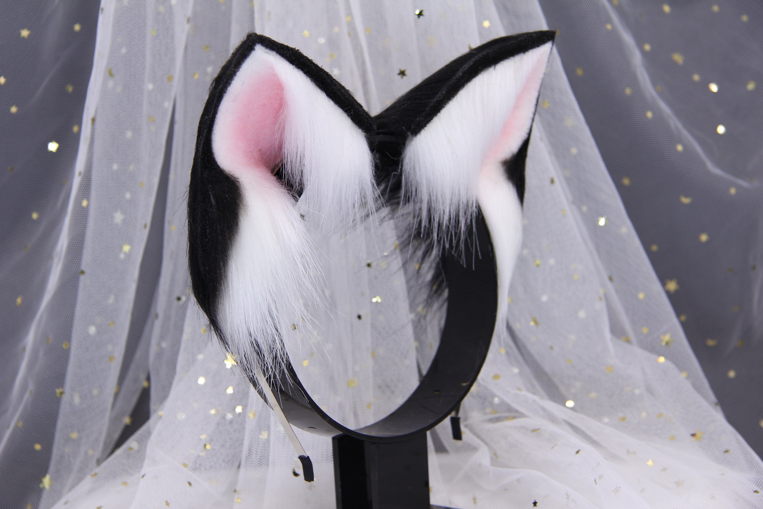 Cosplay Cat Ears and Tail Tuxedo Cat Etsy