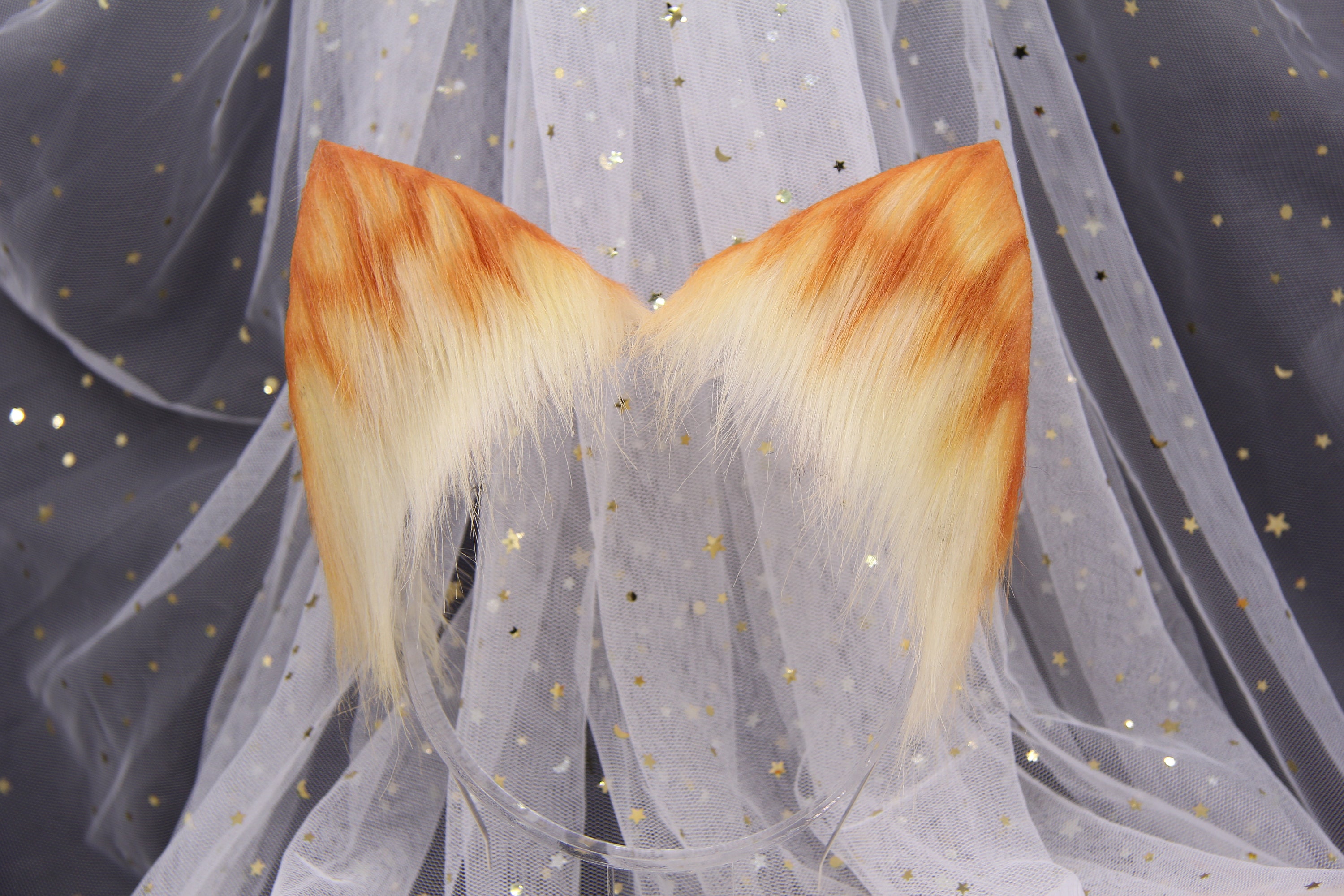 Cosplay Cat Ears and Tail Orange Tabby Etsy