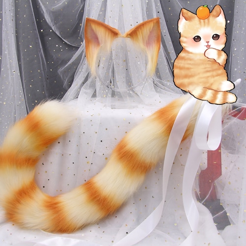Cosplay Calico Cat Ears and Tail Etsy
