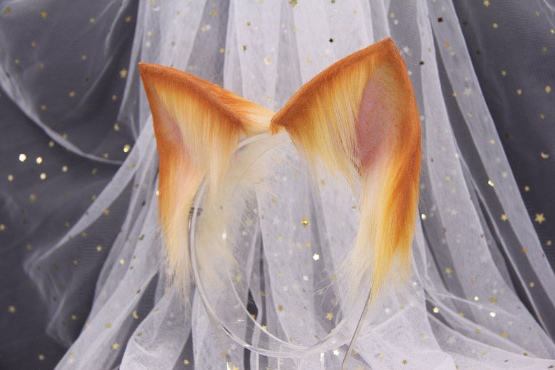 Cosplay Cat Ears and Tail Orange Tabby Etsy