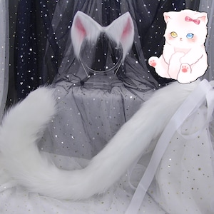Cosplay Cat Ears and Tail : White cat set