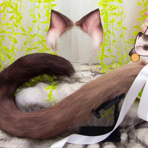 8 Colors Furry Cat Ears and Tail Set Party Cosplay Costume Etsy