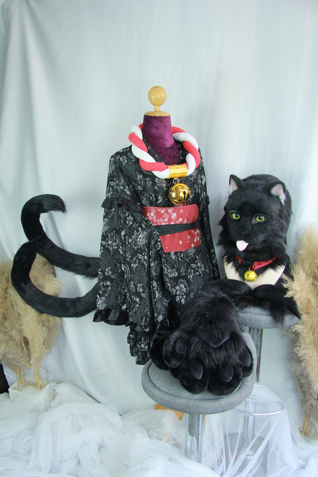Black Nekomata Cat Fursuit Set. - Etsy