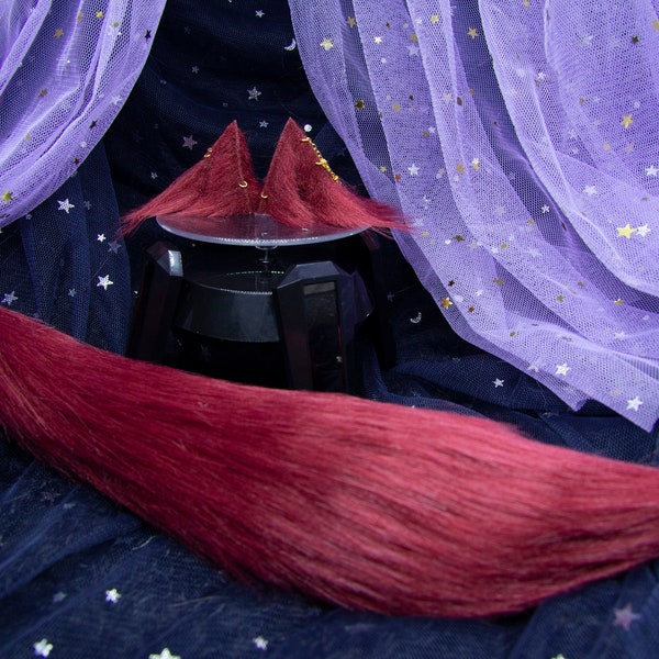 BJD (Doll) Red Fox Ear and Tail Set