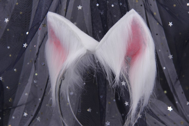 Cosplay Cat Ears and Tail White Cat Set Etsy