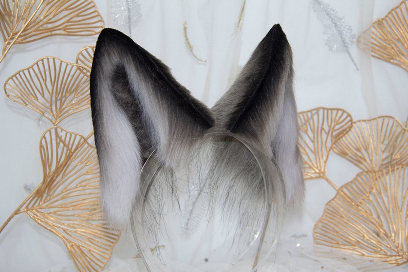 Cosplay Grey Wolf Ears and Tail Set tall Ears Etsy