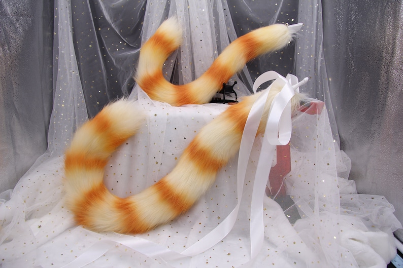 Cosplay Cat Ears and Tail Orange Tabby Etsy
