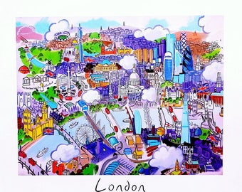 Impression paysage urbain de Londres, oeuvre de Chris Rogers