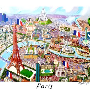 Paris, Eiffel Tower, Chris Rogers, Musee d'Orsay, Notre Dame, River Seine, Sacre Coeur, House gift, Birthday, gift, Christmas