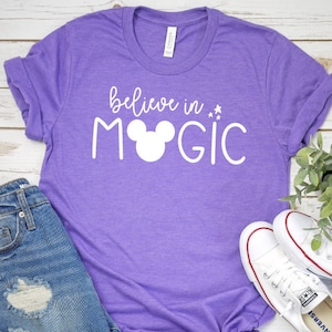 Believe In Magic Shirt Disney Magic Shirt Womens Disney Shirt Purple Disney Shirt Disney Mickey Shirt for Women Cute Disney Vacation Shirt
