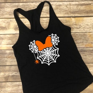Minnie Mouse Halloween Shirt Girls Disney Halloween Shirt Minnie Spider Mickey Not So Scary Halloween Party Outfit Kids Halloween Custom Top