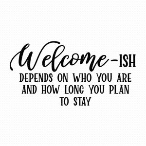 Welcome-ish Svg, Png, Eps, Pdf Files, Welcome-ish Sign Svg, Welcome