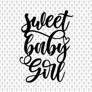 Süßes Baby Mädchen svg, Baby Mädchen svg, Sweet Baby Girl Cake Topper svg, Cake Topper svg, Cricut Silhouette