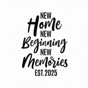 Nieuw huis nieuw begin nieuwe herinneringen Svg, Png, Eps, Pdf, nieuw huis 2025 Svg, nieuw huis Svg, nieuw begin Svg, Housewarming Svg