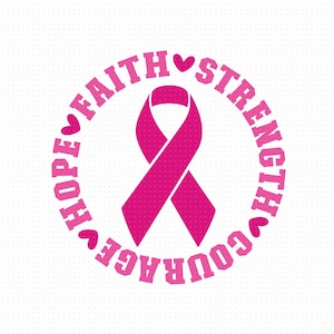 Esperanza Fe Fuerza Coraje svg, png, eps, archivos pdf, cinta de cáncer de mama svg, cáncer de mama svg, cinta de cáncer svg, luchador contra el cáncer