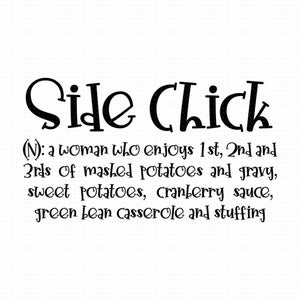 Side Chick Svg, Png, Eps, Archivos Pdf, Puré de Patatas Svg, Salsa Svg, Acción de Gracias Svg, Pavo Gordo Svg, Chick Svg
