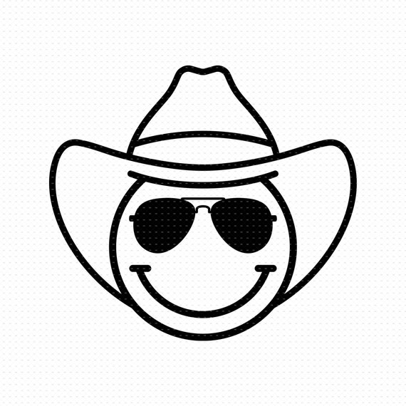 Cowboy Smiley Svg Png Eps Pdf Files Cowboy Smiley Face - Etsy