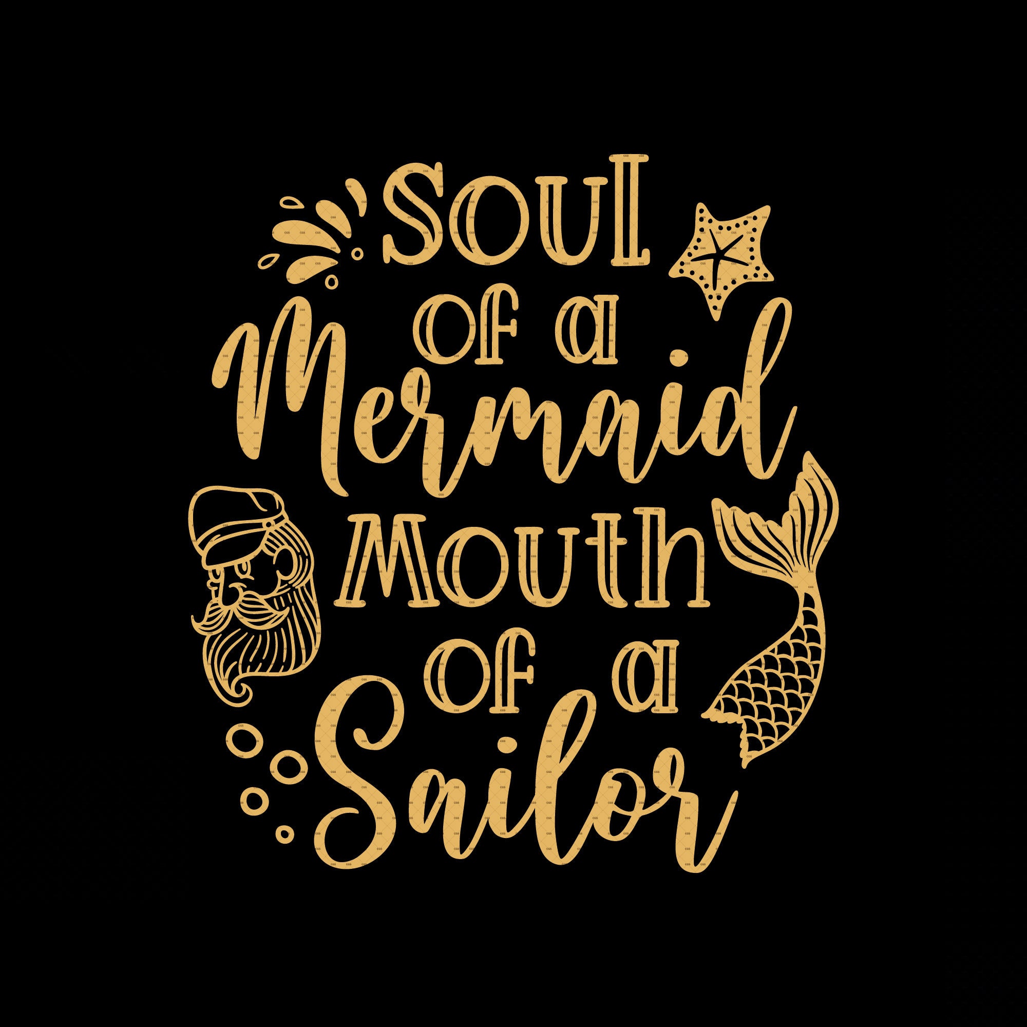 Soul Of A Mermaid Mouth Of A Sailor Svg Png Pdf Eps Files | Etsy