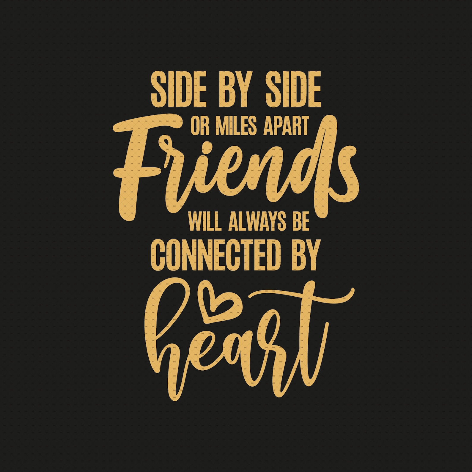 Side by Side or Miles Apart Svg Png Eps Pdf Files Friends - Etsy