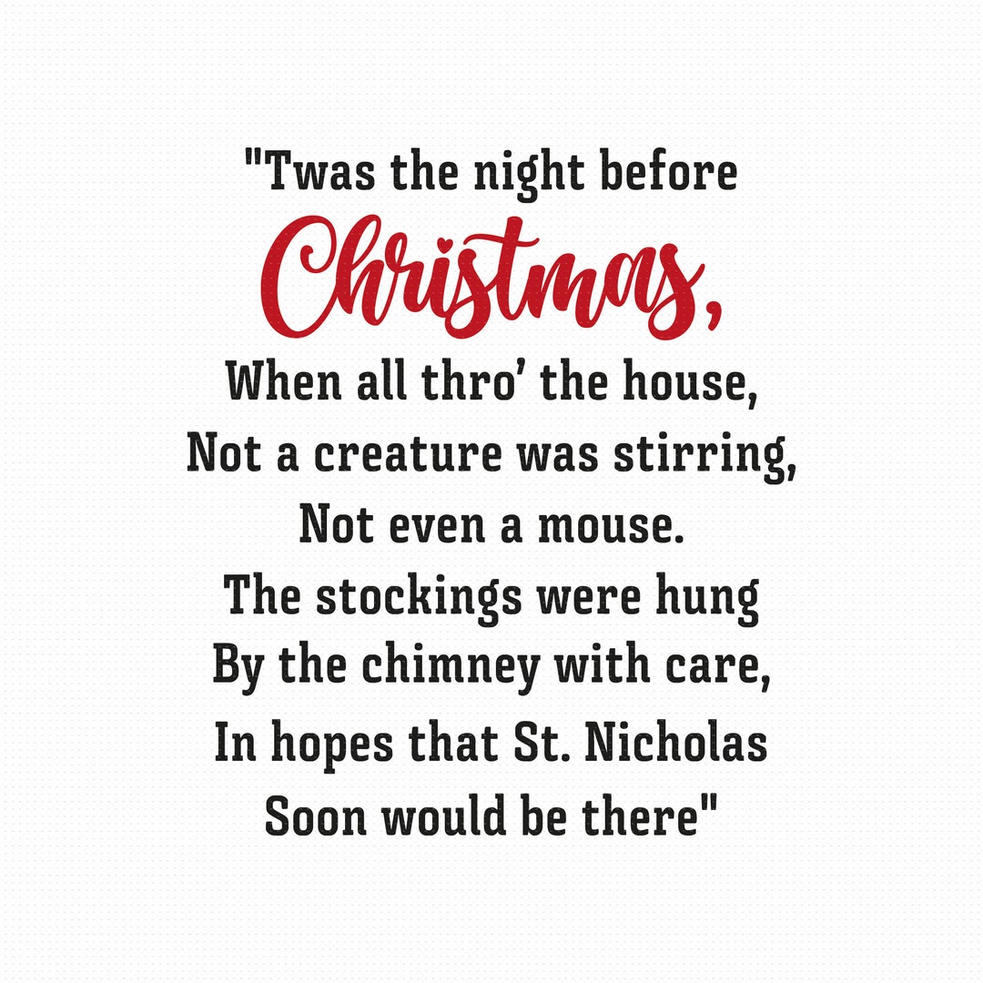 Twas The Night Before Christmas Svg Png Eps Pdf Files Christmas Sign