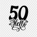 Hello 50 Svg Png Eps Pdf Files, Hello Fifty Svg, Fifty Svg, 50 Years ...