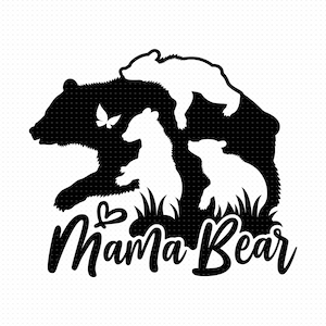 Mama Bear Svg Png Eps Pdf Files, Three Cubs Svg, Bear Mama Svg, Mama Baby Bear Svg, Mom Life Svg, Mother’s Day Svg, Mom Svg Files