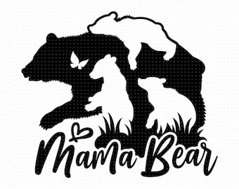 Mama Bear Svg Png Eps Pdf Files, Three Cubs Svg, Bear Mama Svg, Mama Baby Bear Svg, Mom Life Svg, Mother&#39;s Day Svg, Mom Svg Files