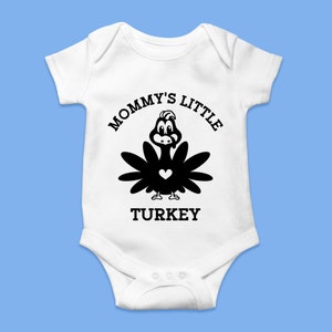 Mommy's Little Turkey Svg Png Eps Pdf Files, Little Turkey Svg, Thanksgiving Onesie Svg, Turkey Onesie Svg, Cricut Silhouette