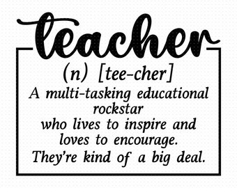 Teacher Definition Svg, Png, Eps, Pdf Files, Funny Definition Svg, Teacher Life Svg, Teacher Appreciation Svg, Teacher Svg Files
