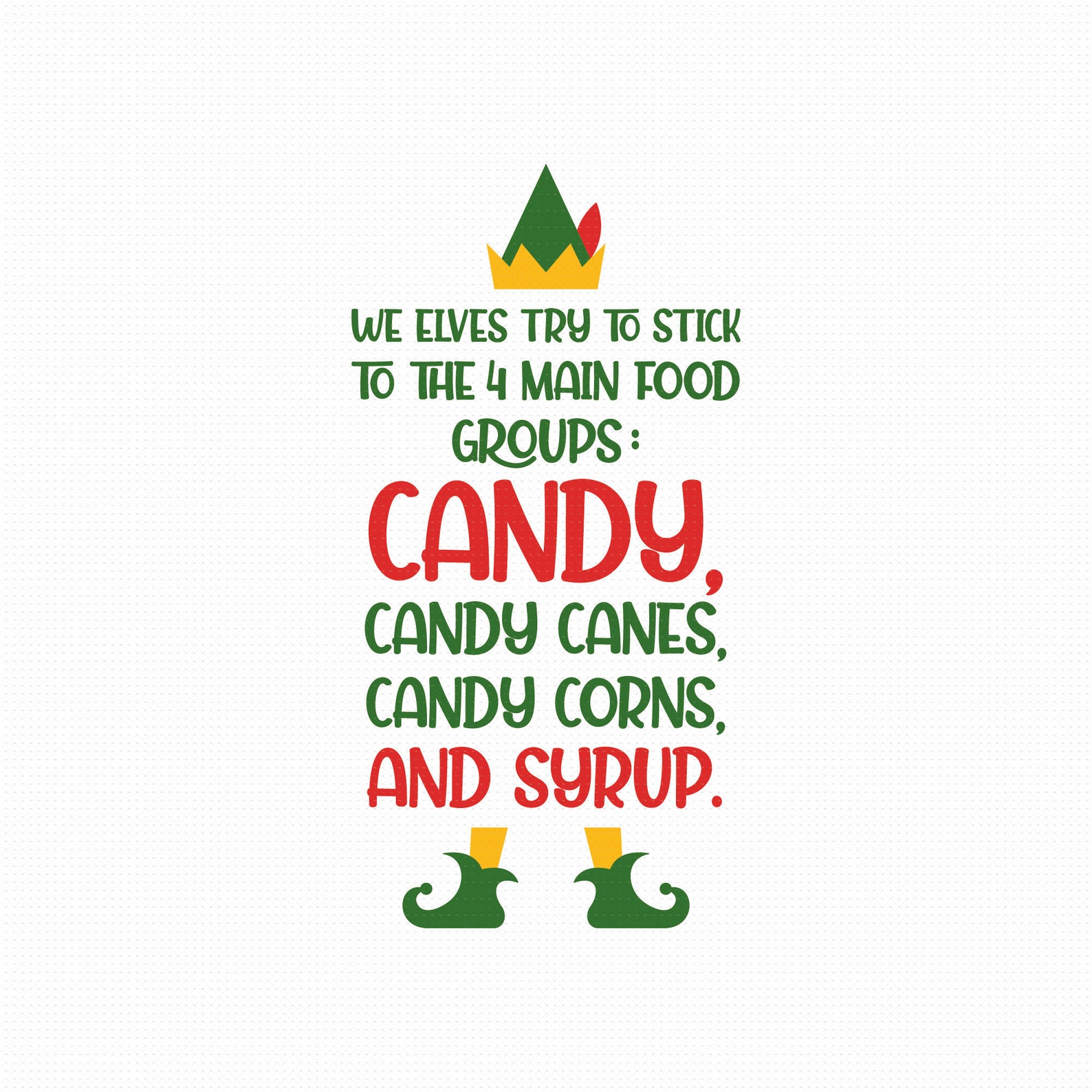 We Elves Try to Stick to the 4 Main Food Groups Candy Canes Etsy