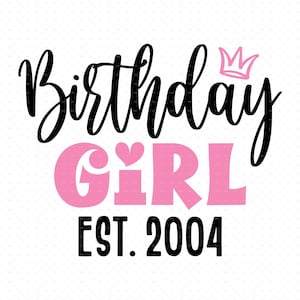Cumpleaños de niña (Est. 2004) Svg, Png, Eps, Pdf, Capítulo 21 Svg, Png, Eps, Pdf