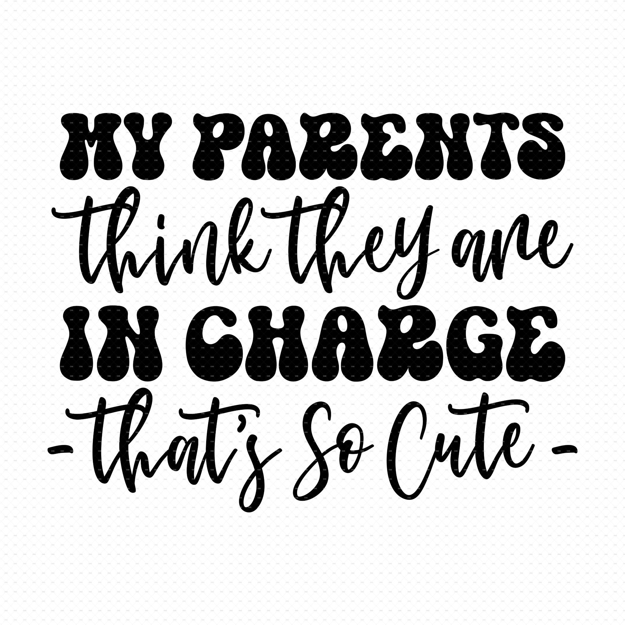 My Parents Think They Are In Charge Svg, Png, Eps, Pdf Files, New Baby Svg File, Baby Girl Svg, Baby Boy Svg, Mini Boss Svg