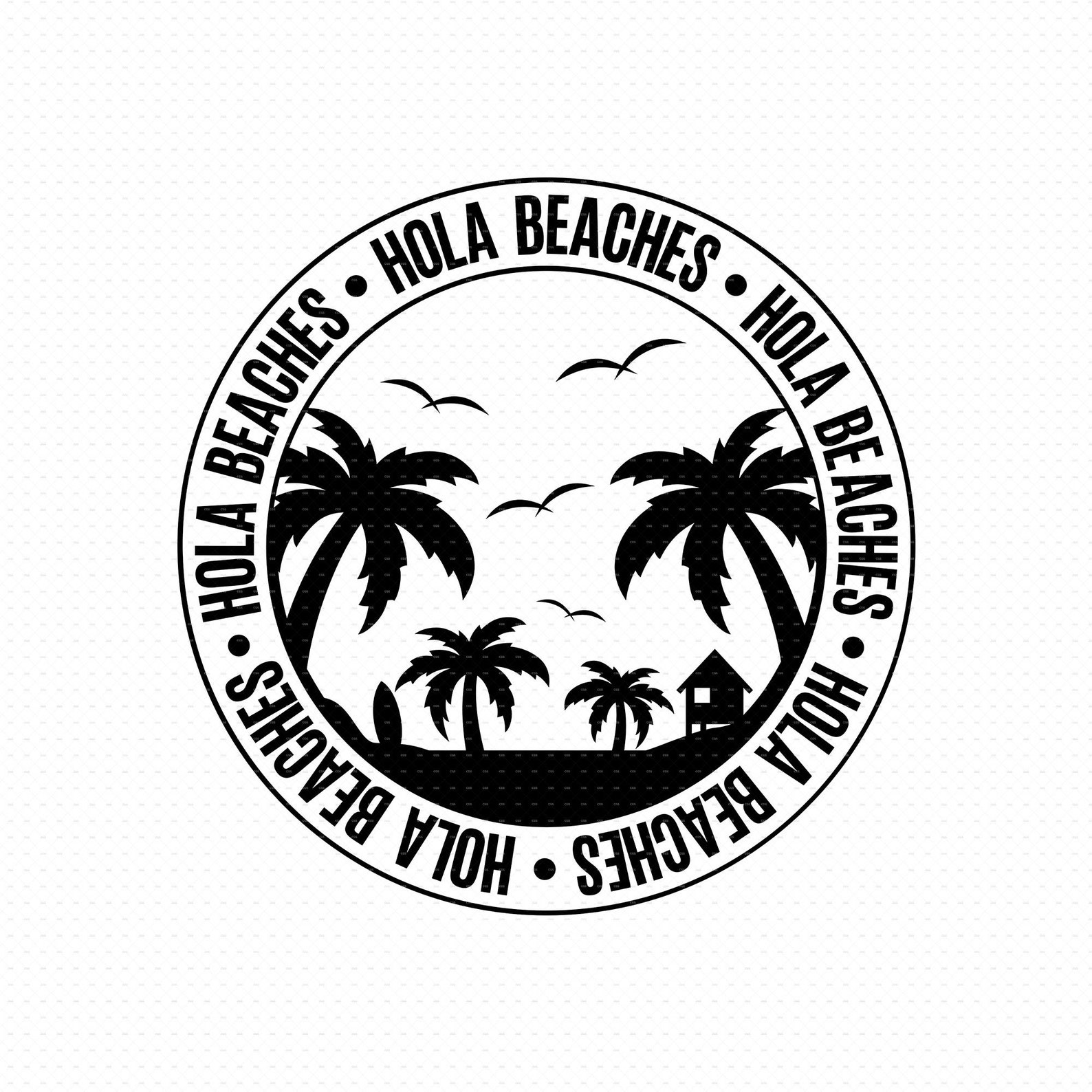 Hola Beaches Svg Png Eps Pdf Files Hola Svg Beach Svg Files | Etsy