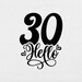 Hello 30 Svg Png Eps Pdf Files, Hello Thirty Svg, Thirty Svg, 30 Years ...