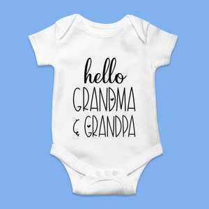 Hello Grandma and Grandpa Svg Png Eps Pdf Files, New Grandparents Gift, Grandparents Svg, New Baby Svg, Cricut Silhouette